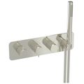 Saneux Eden Concealed Thermostatic Shower Valve with Handset - 3 Control - 3 Outlet - Rectangular Trim small Image 4