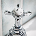 Bristan 1901 Pair of Traditional Bath Taps with Curved Spout - Crosshead Handles small Image 4
