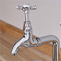 Bristan 1901 Pair of Traditional Chrome Bib Pillar Taps - Crosshead Handles small Image 4