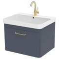 Saneux Hyde Curved Edge Wall Hung Vanity Unit - 1 Drawer - 588 x 452mm small Image 4