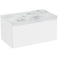 Saneux Uni Contemporary Wall Hung Open Shelf Vanity Unit - 1 Drawer small Image 4