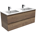 Saneux Uni Wall Hung Double Basin Vanity Unit - 4 Drawer - 1200 x 530mm small Image 4