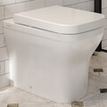 Saneux Indigo Gloss White Floorstanding Back To Wall Rimless WC Pan - 358 x 526mm small Image 4
