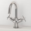 VitrA Origin Classic Basin Mixer Tap with Curved Spout - Deck Mounted small Image 4