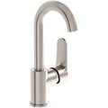 VitrA Root Round Contemporary Basin Mixer Tap with Swivel Spout - Side Action Flat Handle small Image 4