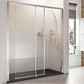 Roman Haven6 Framed Level Access Sliding Shower Door - Clear Glass - Polished Chrome small Image 4