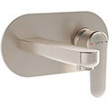 VitrA Root Round 2 Hole Built-In Basin Mixer Tap with Backplate - Flat Handle - Wall Mounted small Image 4