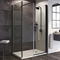 Roman Innov8 Pivot Shower Door with In-line Panel - Clear Glass - Reversible small Image 4