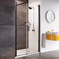 Roman Innov8 Pivot Shower Door with In-line Panel - Clear Glass - Reversible - Alcove Fitting small Image 4