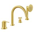 VitrA Origin Classic 4 Hole Bath Mixer Tap with Shower Handset - Stick Handle small Image 4