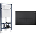Crosswater MPRO WC Frame with Dual Flush Concealed Cistern and Flush Plate - 506 x 1120mm small Image 4