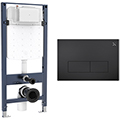 Crosswater MPRO WC Frame with Dual Flush Concealed Cistern and Flush Plate - 450 x 820mm small Image 4