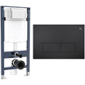 Crosswater MPRO WC Frame with Dual Flush Concealed Cistern and Flush Plate - 497 x 1120mm small Image 4