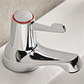 Bristan Pair of Chrome Bath Taps - Single Lever Handles - Deck Mounted small Image 4