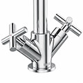 Bristan Naxos Chrome Basin Mixer Tap with Clicker Waste - Crosshead Handles - Deck Mounted small Image 4
