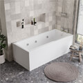 Joseph Miles Single-Ended Acrylic Whirlpool Straight Bath - 6 Jets - 1700 x 750mm small Image 4