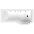 Joseph Miles P-Shaped Acrylic Whirlpool Bath - 8 Jets - 1700 x 850mm small Image 4