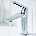 Bristan Frammento Eco Start Basin Mixer Tap with Clicker Waste - Flat Handle and Spout small Image 4