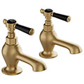 Vado Axbridge Traditional Pair of Bath Pillar Taps - Lever Handles - Deck Mounted small Image 4