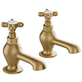 Vado Axbridge Traditional Pair of Bath Pillar Taps - Crosshead Handles - Deck Mounted small Image 4