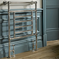 Vogue Elizabeth Traditional Brass Floorstanding Towel Radiator - Chrome - 938mm High small Image 4