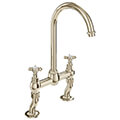 Vado Axbridge Traditional Bridge Kitchen Mixer Tap with Swan Spout - Crosshead Handles small Image 4