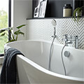 Vado Edit Contemporary Chrome Bridge Bath Shower Mixer Tap - Slim Handles and Spout - Deck Mounted small Image 4