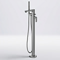 Flova Smart Side Action Freestanding Tall Bath Shower Mixer Tap with Handset and Hose - Flat Handle small Image 4