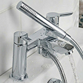 Bristan Apelo Contemporary Bridge Bath Mixer Tap - Designer Handles - Deck Mounted small Image 4