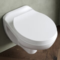 Nuie Melbourne Contemporary Round Wall Hung WC Pan with Soft Close Seat - 355 x 535mm small Image 4
