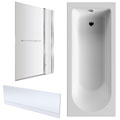 Nuie Round SE Acrylic Bath With Front Panel and Straight Bath Screen - 1700mm Length small Image 4