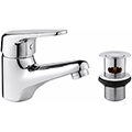 Deva Adore Chrome Basin Mixer Tap with Press Top Waste - Lever Handle - Deck Mounted small Image 4