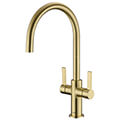 Clearwater Auva-C Contemporary Kitchen Mixer Tap with Curved Swivel Spout - Stick Handles small Image 4