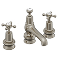 Burlington 3 Hole Traditional Basin Mixer Tap with Waste and Regent Base - Claremont Handles small Image 4