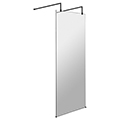 Hudson Reed Frameless Wetroom Shower Screen with Black Support Arms and Feet - 1950mm High small Image 4
